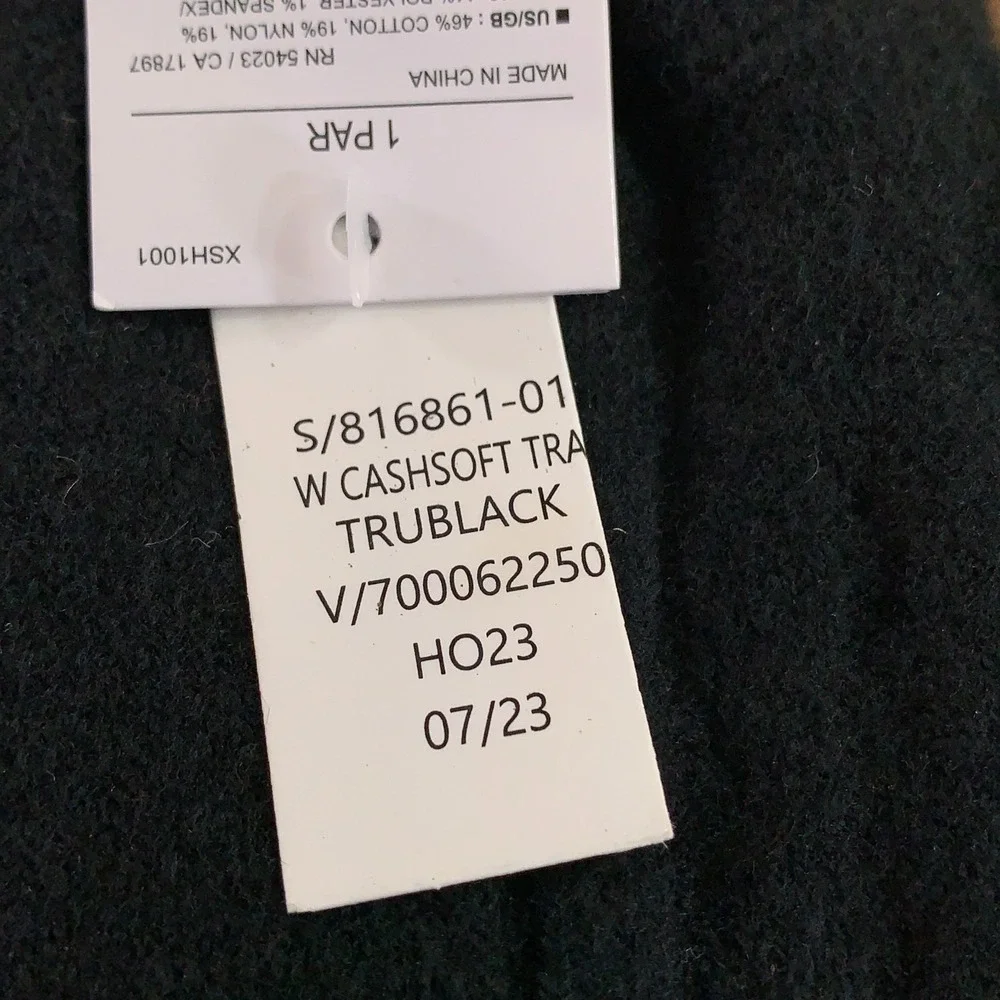Gap Womens One Size Black CashSoft Cold Weather Crew Socks 1 Pair‎ NWT